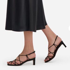 NEW BERNARDO Made In Brazil Leather Catrina Strappy Heels  in MIDNIGHT 925 6m3